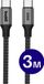 Buddi Flex | USB-C naar USB-C Kabel | 100W Super Fast Charge | Power Delivery Snelladen | 480Mbps Dataoverdracht | Gevlochten Nylon | Geschikt voor o.a. iPhone 15 / 16 & Samsung S25-serie | 3M Zwart