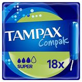 Tampax Compak Super Tampons met applicator, 18 tampons, lekbescherming en discretie, super absorberend
