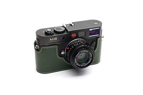 Zakao Case voor Leica M8, Handgemaakte Echt Lederen Half Camera Case Tas Cover voor Leica M8 M9 M9P M-E Met Hand Strap (Groen)