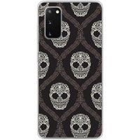 Samsung Galaxy S20 floral skull bedrukt siliconen hoesje