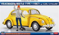 Hasegawa Modelbouwpakket Auto - 52420 Volkswagen Beetle Type 1 - 1967 - met Vrouwelijk Figuur - Auto Plastic - 1:24 - Modelbouw