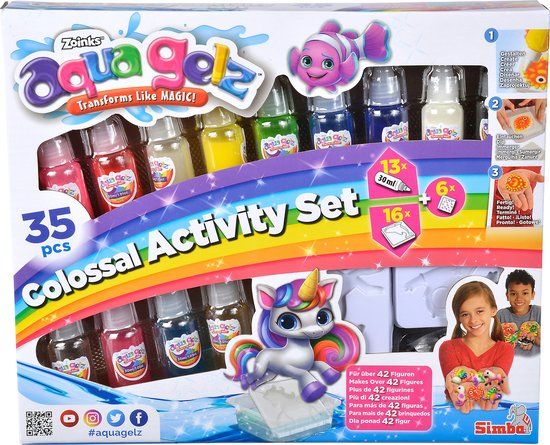 Simba Aqua Gelz Colossal Set - Klei Set - 13 flesjes kleurgel - Vanaf 8 jaar