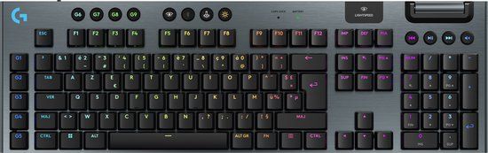 Logitech G915 X Lightspeed Wireless Gaming Keyboard - Tactile - FR AZERTY - Black