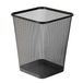 Decopatent Decopatent® Design Vierkant Prullenbak voor Kantoor - Papierbak - Mesh Metaal - Papiermand - Prullenmand voor onder Bureau - Zwart
