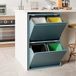 VEEHAUS Poubelle tri sélectif 60 Litres (4x15L), 4 Compartiments avec abattant, Métal, Cuisine & Bureau, Bleu