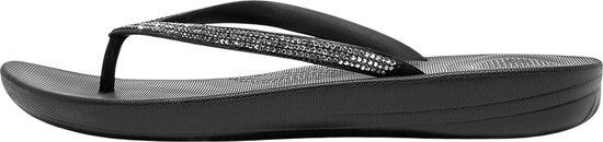FitFlop iQushion Sparkle Teenslippers Dames - Zwart - Maat 39