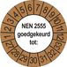 Merkloos / Sans marque Keuringsstickers NEN 2555 Goedgekeurd tot 2027 | 50 stuks, Ø 35 mm | Buiten Bruin