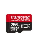 Transcend 256 GB microSD Express-kaart, tot 900 MB/s, voor Nintendo Switch 2/AR VR-apparaten, 4K 8K UHD-videogeheugenkaart voor ROG Ally/Steam Deck/MSI Claw/GoPro/Insta360/DJI/Drone/Camera, A1 V30
