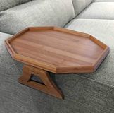 Xchouxer Bijzettafel van natuurlijk bamboe voor armleuning van de bank, clip-on dienblad, ideaal voor afstandsbediening/dranken/telefoon