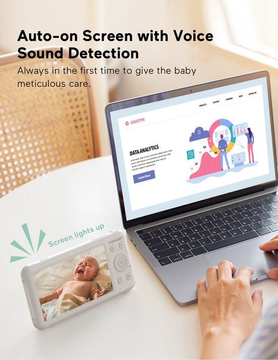 Momcozy BM007-WH12BA-A babyfoon Wit