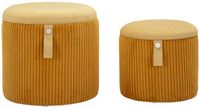 Mauro Ferretti Opbergkruk Puff With Storage Bolzano Mustard Set 2 Pcs Ø 38×38 cm