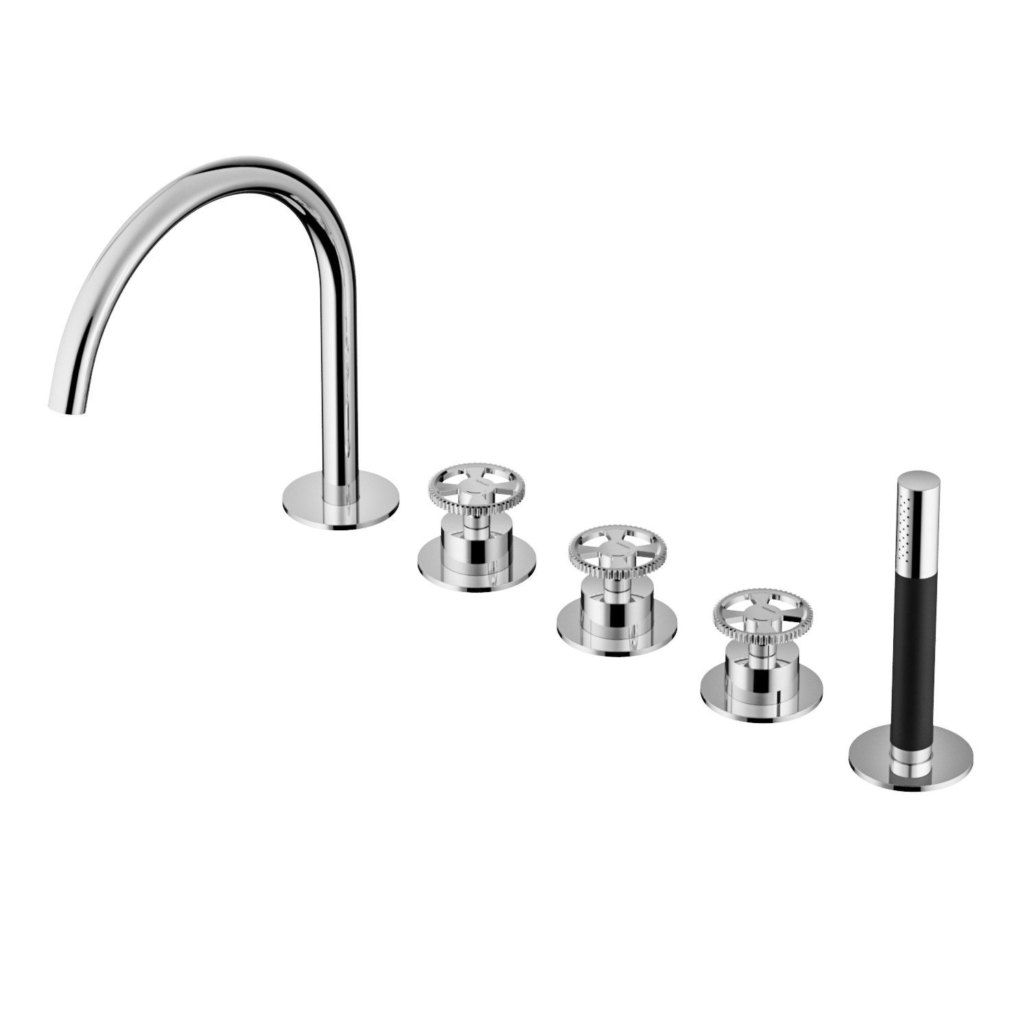 hotbath Cobber @work CW072 badrandcombinatie met handdouche en uitloop geborsteld nikkel
