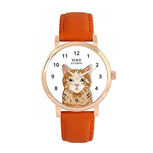 Toff London Ginger Tabby Cat-horloge