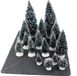 Merkloos / Sans marque Hit Trading B.V. Miniatuur boompjes met sneeuw - 16x stuks - groen - kunststof - verschillende maten - kerstdorp