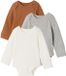 Vertbaudet Set van 3 babybody's met lange mouwen karamel