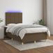 Maison Exclusive - Boxspringbed met matras en LED-verlichting, donkerbruin, 120x200 cm, textiel