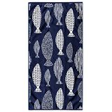 RESTILO DecoKing Ciemnoniebieski ręcznik plażowy 90x180 cm Fish