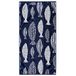 RESTILO DecoKing Ciemnoniebieski ręcznik plażowy 90x180 cm Fish