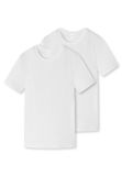 Schiesser Shirt 1/2 Jongens Wit Katoen/Elastaan Maat 152 (2 stuks)