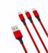 Merkloos 3-in-1 Laadkabel: USB-C, Lightning, MicroUSB - 1,2m, 2,4A