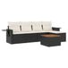 vidaXL 6-delige Loungeset met Kussens, Poly Rattan, Zwart