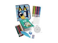 Cefa Toys Fluffy Blue pennenetui, zacht blue-gezicht, 23-delig, activiteitenblok, geschikt voor kinderen vanaf 3 jaar.