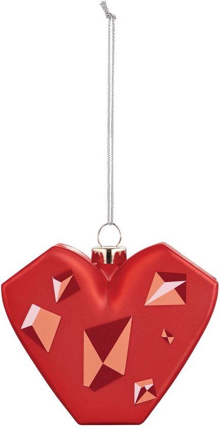 Alessi Kerstbal Le Palle Quadrate - Amore al Cubo - Rood - 7.5 cm