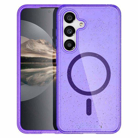 imoshion Sparkle Backcover met MagSafe voor de Samsung Galaxy S25 Plus - Paars