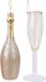 Decoris Kersthangers - champagne glazen - 2x - 12,5 cm - Goudkleurig