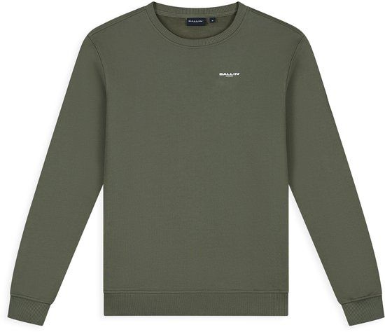 Ballin Amsterdam - Heren Regular fit Sweaters Crewneck LS - Dark Army - Maat L
