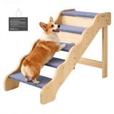 VEVOR Hondentrap 910x430x630 mm, 5-Treden Huisdierentrap, Houten Trap Geschikt voor Kleine, Middelgrote, Grote en Oudere Huisdieren, Evenals Puppy's Tot 68 Kg, Hondenladder voor Bedden, Banken en Auto's