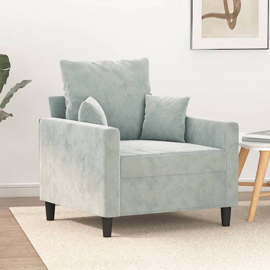 vidaXL Fauteuil fluweel lichtgrijs