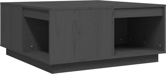 vidaXL Salontafel - 80x81x36,5 cm - Massief grenenhout - Grijs