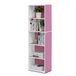 Furinno LUDER 5-kubusvormige boekenkast met open vak, wit/roze