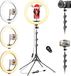 ringlamp 12,6 pouces, grand, anneau lumineux à led avec 12,6 cm (59 pouces) de haut anneau lumineux à selfie avec 3 modes de couleur et 10 luminosités pour téléphone portable, YouTube, TikTok, maquillage, visioconférence, photographie