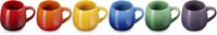 Le Creuset Vancouver Mokken Coupe 320 ml Regenboog Kleuren Set Van 6
