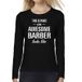 Bellatio Decorations Awesome Barber - geweldige kapster cadeau shirt long sleeve zwart dames - beroepen shirts / Moederdag / verjaardag cadeau XL