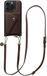 AVY Leren Hoesje geschikt voor Apple iPhone 14 Pro Max | Met Koord en Magnetische Kaarthouder | Compatibel met MagSafe | Leather Case met 130CM Koord & Wallet | Long Leather | Chocolate