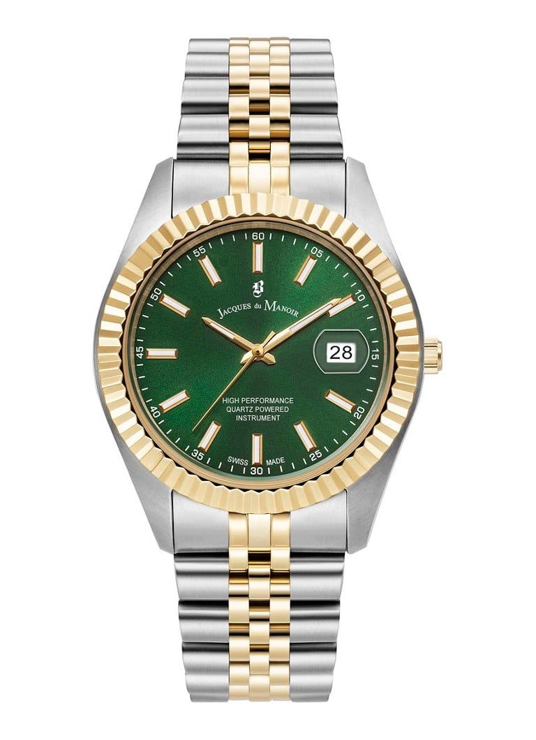 Jacques du Manoir JWN01703 Inspiration Herenhorloge - Quartz - Groen - Staal - 40 mm