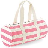 Westford Mill Nautical Barrel Bag WM688 - NATURAL/PINK