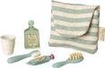 Maileg Toothbrush Set In Bag Mouse Blue Stripe