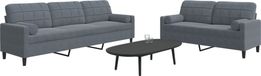 Maison Exclusive ensemble de canapé 2 pièces avec coussins et appuis-nuque, gris foncé, velours