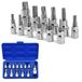 Merkloos Torx Torx-dopsleutelset - T8 tot T70 - 13-delig - S2-staal - Draagtas