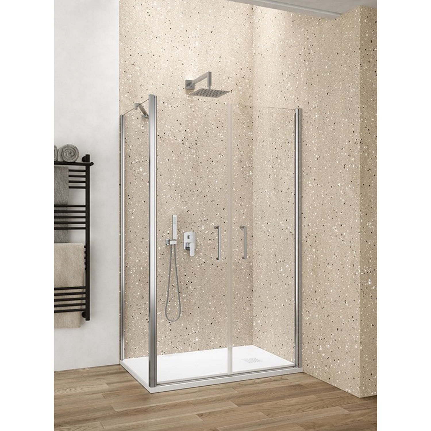 Lacus Douchecabine lacus giglio evo saloon 2 klapdeuren helder glas chroom (alle maten)