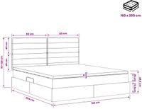 vidaXL Lit LED avec matelas Taupe 160 x 200 cm Tissu