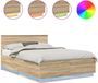 vidaXL Bedframe Sonoma Oak 140 x 200 cm Engineered Wood