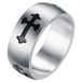 LGT JWLS RVS Heren ring met zwart kruis-17mm