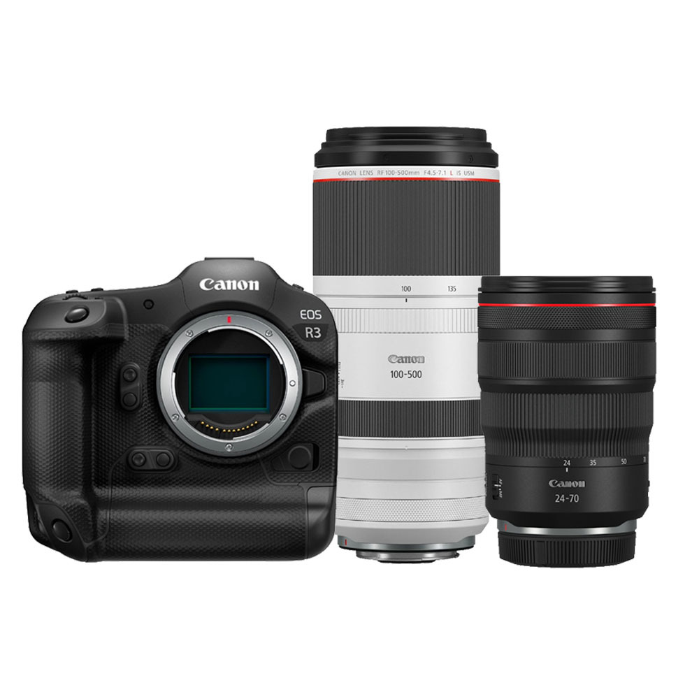 Canon Canon EOS R3 body + RF 24-70mm f/2.8L IS USM + RF 100-500mm f/4.5-7.1L IS USM