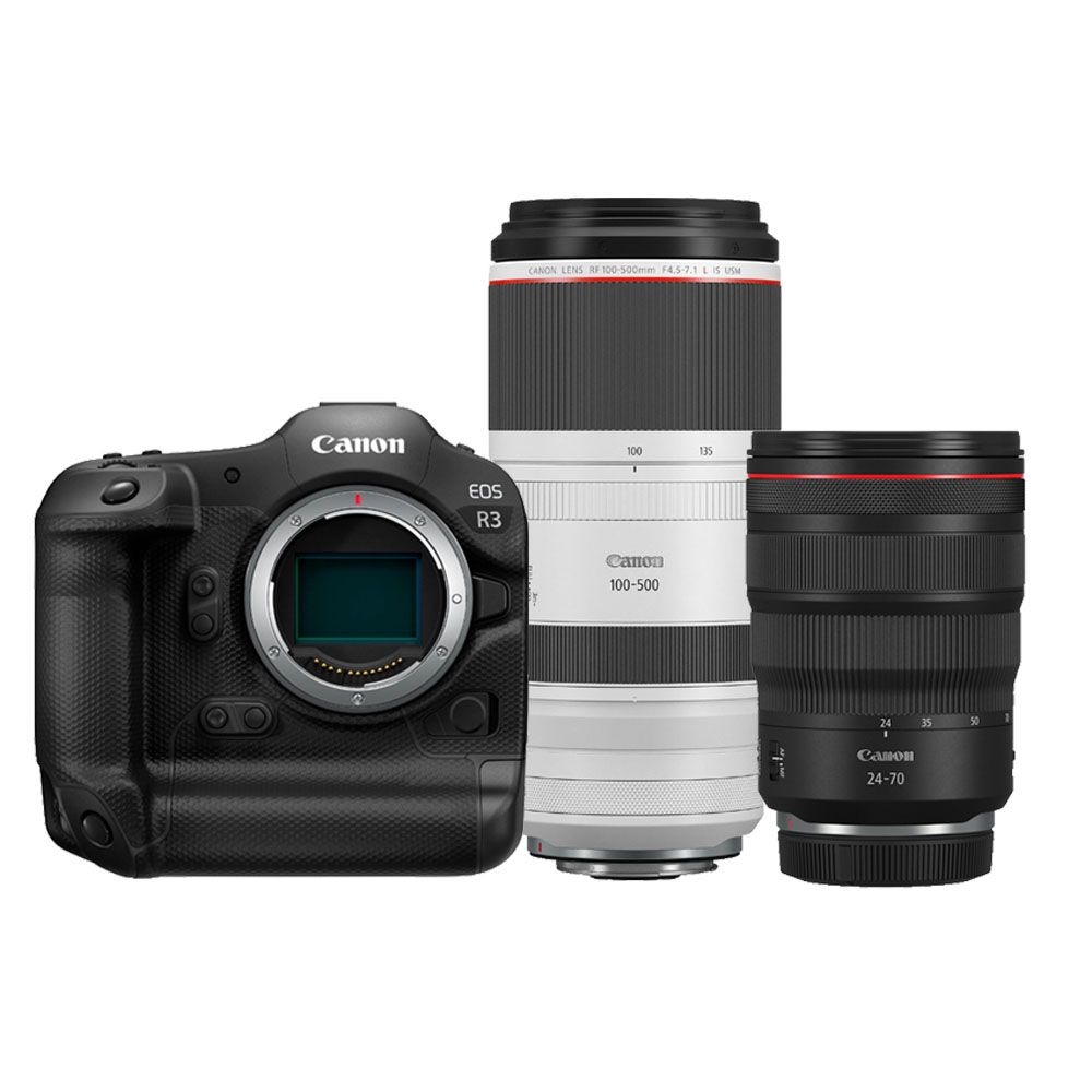 Canon EOS R3 + RF 24-70mm f/2.8L IS USM + RF 100-500mm f/4.5-7.1L IS USM