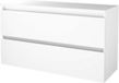 Basic Line Start 46 Ensemble de meubles de salle de bain - 120 x 46 cm - Sans poignée - 2 tiroirs - Plan vasque - Blanc glacé